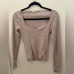 Aritzia Wilfred Tuscany Sweater in Heather Oatmeal Size M